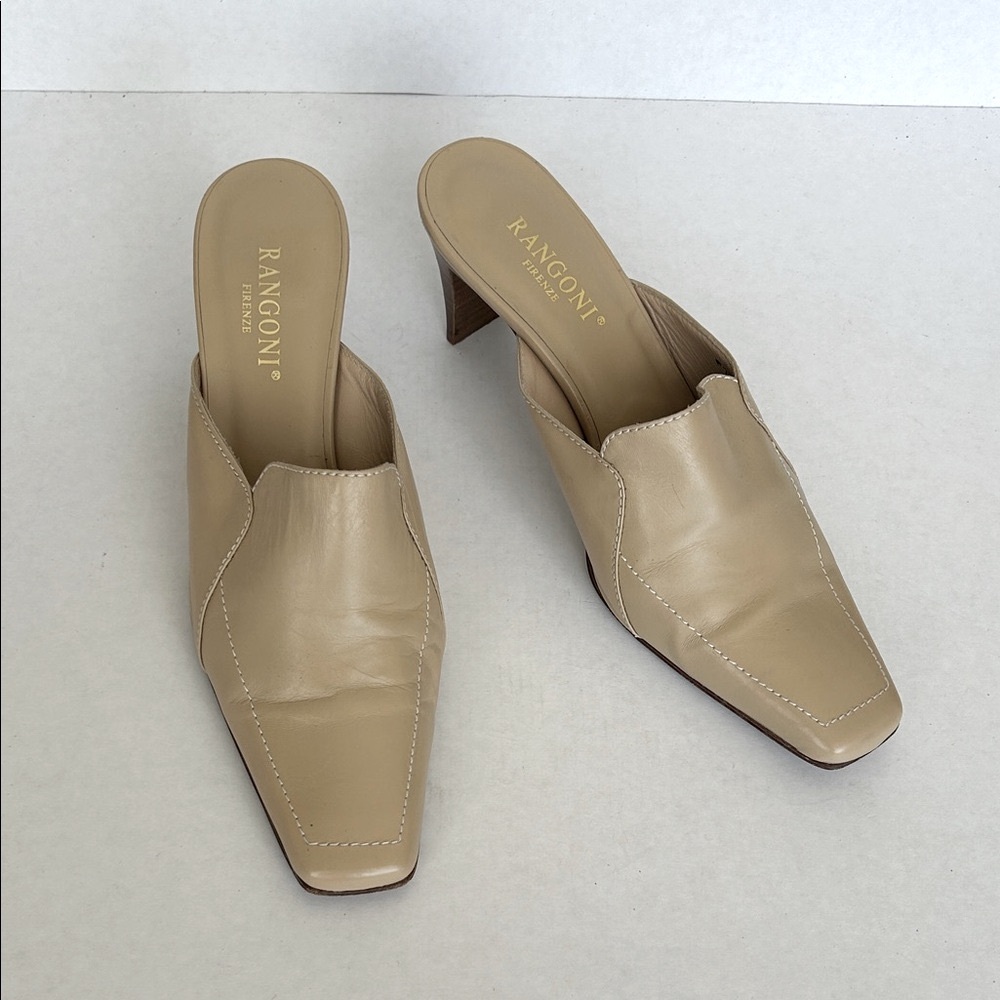 Rangoni Beige/tan  Leather Mules